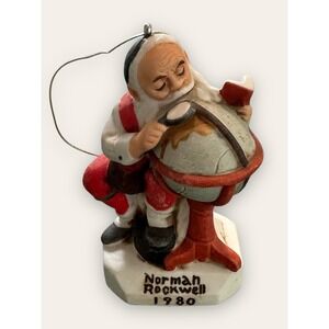 Norman Rockwell 1980 Porcelain Saturday Eveming Post Holiday Christmas Ornament